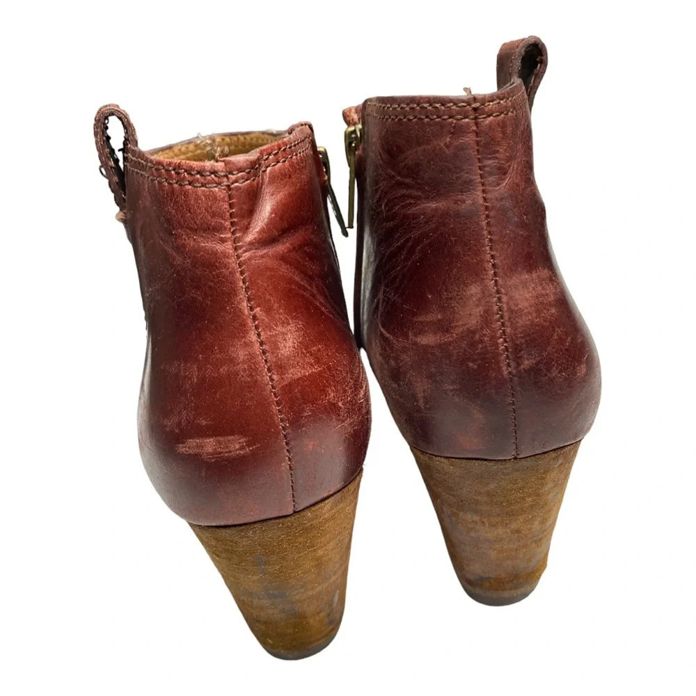 Madewell leather zipper ankle boot maroon size 7 - Picture 6 of 9